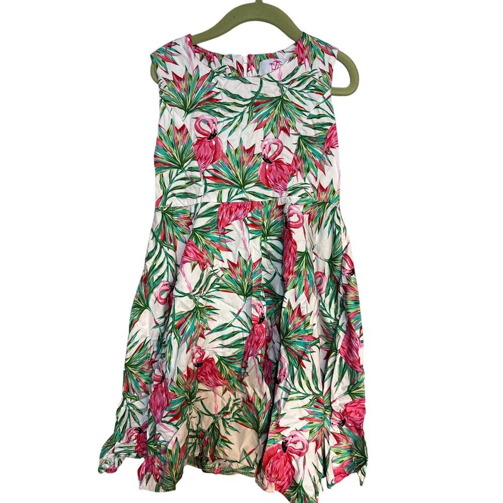 HAWAII HANGOVER DRESS - size 8 - tropical, flamingos